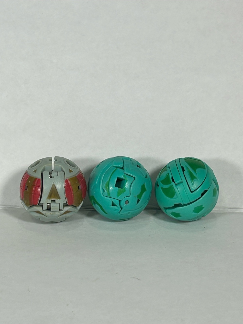 Teal and Gray Transforming Puzzle Spheres - Kids Action Playset vintage